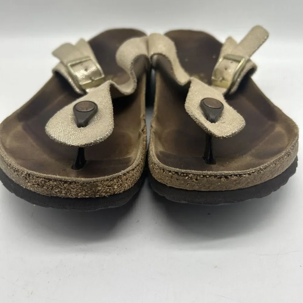 Birkenstock Sandals Womens 41 Papillion Gizeh Glitter Flip Flops‎